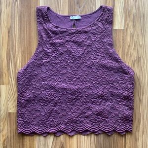 Free People Intimately Lace Crop Tank Purple